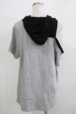 画像3: NieR Clothing / レイヤード風切替プルパーカー  グレー H-25-11-26-049-PU-TO-KB-ZH