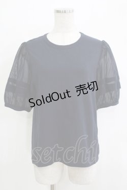 画像1: Jane Marple / タックパフスリーブカットソー  ネイビー H-25-11-26-050-JM-TO-KB-ZH