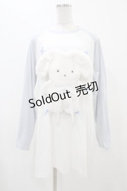 画像1: Jamie エーエヌケー / ぬいぐるみうさちゃんロンTE M サックス H-25-11-26-1042-LO-TS-NS-ZH