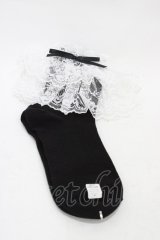metamorphose / ラッセルレースクルーソックス  ブラック/ホワイト H-25-11-26-1004-ME-ZA-NS-ZH