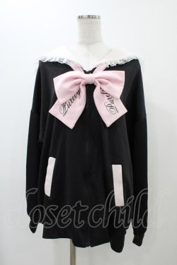 画像1: Ank Rouge / ジャージセーラーパーカー M ブラック/ピンク H-25-11-26-1047-CA-TO-NS-ZH