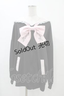 画像1: Ank Rouge / ジャージセーラーパーカー M ブラック/ピンク H-25-11-26-1047-CA-TO-NS-ZH