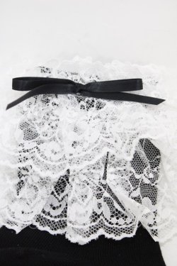 画像2: metamorphose / ラッセルレースクルーソックス  ブラック/ホワイト H-25-11-26-1004-ME-ZA-NS-ZH