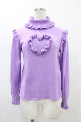 Nile Perch / フリルハートニット Free パープル H-25-11-26-1050-LO-TO-NS-ZH
