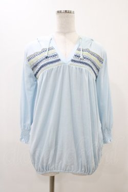 画像1: LIZ LISA / 刺繍パーカー Free サックス H-25-11-26-1053-LO-TO-NS-ZH