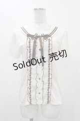 axes femme / バイカラーブラウス風プルオーバー M 生成り/ブラウン H-25-11-26-1058-AX-TO-NS-ZH