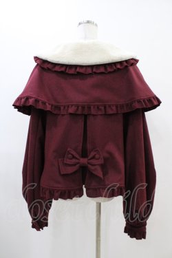 画像2: metamorphose / Lady Ribbonケープ付きショートコート サイズ1 ボルドー H-25-11-26-1008-ME-CO-NS-ZH