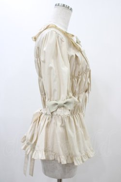 画像3: metamorphose / 【プラスサイズ】スクエアあきシャーリング半袖ブラウス プラスサイズ 生成り H-25-11-26-1009-ME-BL-NS-ZH