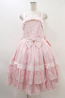 画像1: metamorphose / 【プラスサイズ】メアリーはしごレースジャンパースカート プラスサイズ ピンク H-25-11-26-1011-ME-OP-NS-ZH