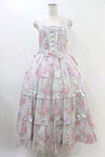 画像1: metamorphose / 【プラスサイズ】シャーロットロングティアードジャンパースカート プラスサイズ ミント系 H-25-11-26-1012-ME-OP-NS-ZH (1)