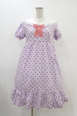 画像1: Nile Perch / ギンガムチェックハートフロッキーワンピース Free ラベンダー H-25-11-26-1014-LO-OP-NS-ZH