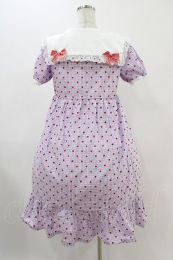 画像2: Nile Perch / ギンガムチェックハートフロッキーワンピース Free ラベンダー H-25-11-26-1014-LO-OP-NS-ZH