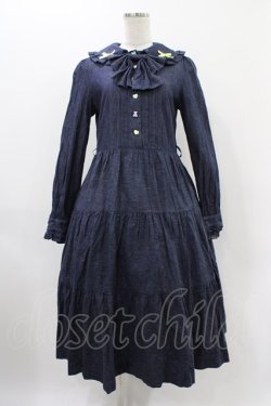 画像1: Nile Perch / リボンワンピース Free ネイビー H-25-11-26-1017-LO-OP-NS-ZH