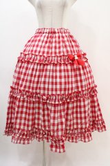 Nile Perch / ギンガムチェックフリルスカート Free レッド H-25-11-26-1022-LO-SK-NS-ZH