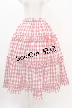 画像1: Nile Perch / ギンガムチェックフリルスカート Free レッド H-25-11-26-1022-LO-SK-NS-ZH