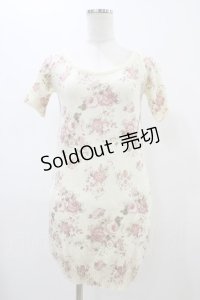 LIZ LISA / 花柄ニットワンピース Free 生成り H-25-11-26-1027-LO-OP-NS-ZH