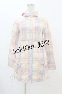 LIZ LISA / チェックシャツワンピース Free イエロー H-25-11-26-1028-LO-OP-NS-ZH