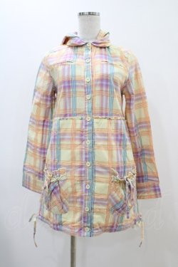 画像1: LIZ LISA / チェックシャツワンピース Free イエロー H-25-11-26-1028-LO-OP-NS-ZH