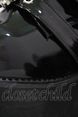 画像4: Bubbles / ダブルバックル厚底シューズ 41/25.0cm〜25.5cm ブラックエナメル H-25-11-26-1002-CA-SH-NS-ZH