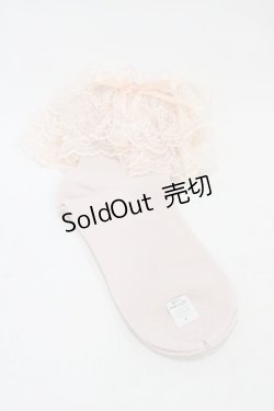 画像1: metamorphose / ラッセルレースクルーソックス  ピンク H-25-11-26-1003-ME-ZA-NS-ZH