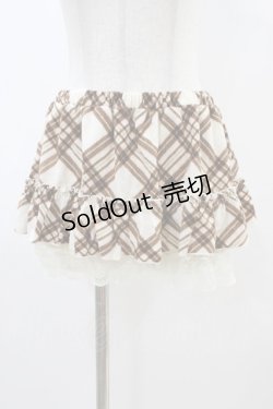 画像1: LIZ LISA / チェックスカパン Free 生成り/ブラウン H-25-11-26-1035-LO-SK-NS-ZH