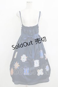 Jane Marple / Cartes A Filsデコパージュキャミソールワンピース M ネイビー H-25-11-26-007-JM-OP-KB-ZH