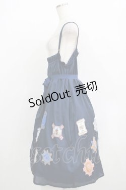 画像2: Jane Marple / Cartes A Filsデコパージュキャミソールワンピース M ネイビー H-25-11-26-007-JM-OP-KB-ZH