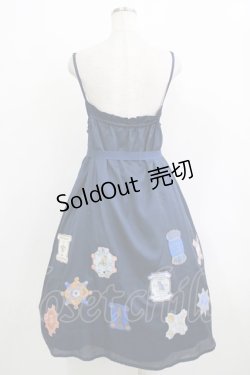 画像3: Jane Marple / Cartes A Filsデコパージュキャミソールワンピース M ネイビー H-25-11-26-007-JM-OP-KB-ZH