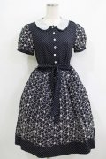 Jane Marple / フラワードットレースのワンピース M ネイビー H-25-11-26-011-JM-OP-KB-ZH