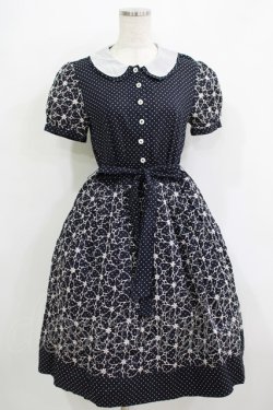 画像1: Jane Marple / フラワードットレースのワンピース M ネイビー H-25-11-26-011-JM-OP-KB-ZH