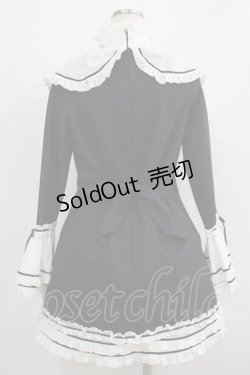 画像3: MARBLE / コサージュ付きロマンティックドレープフリルワンピース  黒×白 H-25-11-26-015-GO-OP-KB-ZH