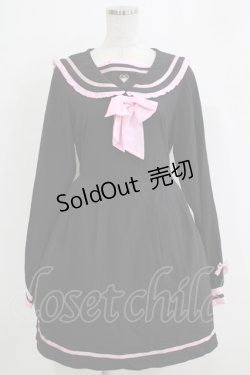 画像1: ililil / さきまるちゃんコラボワンピース M 黒×ピンク H-25-11-26-016-PU-OP-KB-ZH