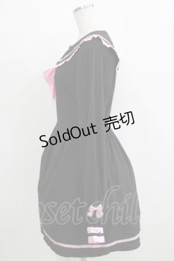 画像2: ililil / さきまるちゃんコラボワンピース M 黒×ピンク H-25-11-26-016-PU-OP-KB-ZH