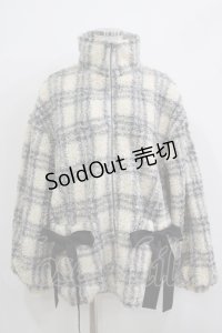 merry jenny / チェックボアリボンブルゾン F ブラック H-25-11-26-018-LO-JA-KB-ZH