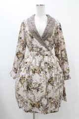 axes femme / ボタニカル柄カシュクールワンピース M ピンク H-25-11-27-037-AX-OP-NS-ZH