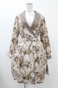 axes femme / ボタニカル柄カシュクールワンピース M ピンク H-25-11-27-037-AX-OP-NS-ZH