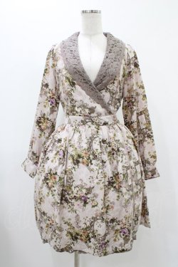 画像1: axes femme / ボタニカル柄カシュクールワンピース M ピンク H-25-11-27-037-AX-OP-NS-ZH