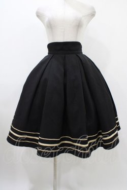 画像1: Innocent World / アガットスカート M ブラック/アイボリー H-25-11-27-042-IW-SK-NS-ZH