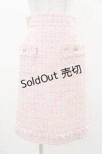 PINKHOUSE CHELSEA / ツイードタイトスカート FREE ピンク H-25-11-27-045-0-SK-NS-ZH