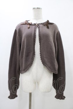 画像1: m petit by misako / AM*リボンニットボレロ LL ブラウン H-25-11-27-055-LO-TO-NS-ZH