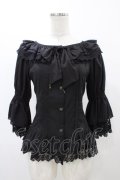Infanta（海外ロリータブランド） / フリルブラウス M ブラック H-25-11-27-056-0-BL-NS-ZH