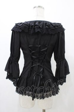 画像2: Infanta（海外ロリータブランド） / フリルブラウス M ブラック H-25-11-27-056-0-BL-NS-ZH