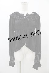 Long Ears and Sharp Ears Stuidio（海外ロリータブランド） / フリルブラウス Free ブラック H-25-11-27-057-0-BL-NS-ZH