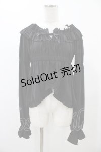 Long Ears and Sharp Ears Stuidio（海外ロリータブランド） / フリルブラウス Free ブラック H-25-11-27-057-0-BL-NS-ZH