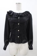 Diamond Honey（海外ロリータブランド） / フリルブラウス M ブラック H-25-11-27-058-EL-BL-NS-ZH