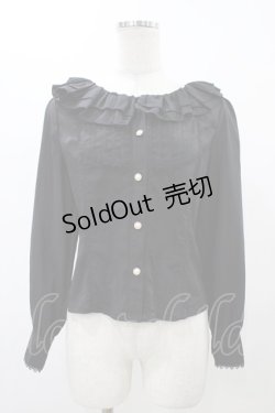 画像1: Diamond Honey（海外ロリータブランド） / フリルブラウス M ブラック H-25-11-27-058-EL-BL-NS-ZH