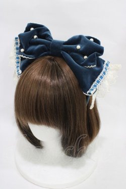 画像1: Angelic Pretty / エレガント別珍鳥籠カチューシャ  ブルー H-25-11-27-007-AP-AC-NS-ZH