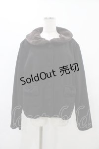 m petit by misako / ファーエリショートジャケット LL ブラック H-25-11-27-059-LO-JA-NS-ZH