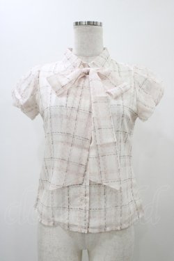 画像1: michellMacaron / チェックブラウス XS オフ H-25-11-27-063-0-BL-NS-ZH