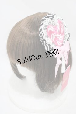 画像1: Angelic Pretty / POP Heartロリポップワッペンロゼッタブローチ  ブラック H-25-11-27-015-AP-ZA-NS-ZH